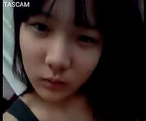 Kore Kız selfshot Parmak pembe ıslak kedi 2 min