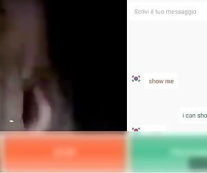 Omegle Asian girl big boobs masturbate while watch big cock webcam
